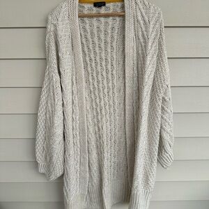 Topshop Cream Open-Knit Cardigan